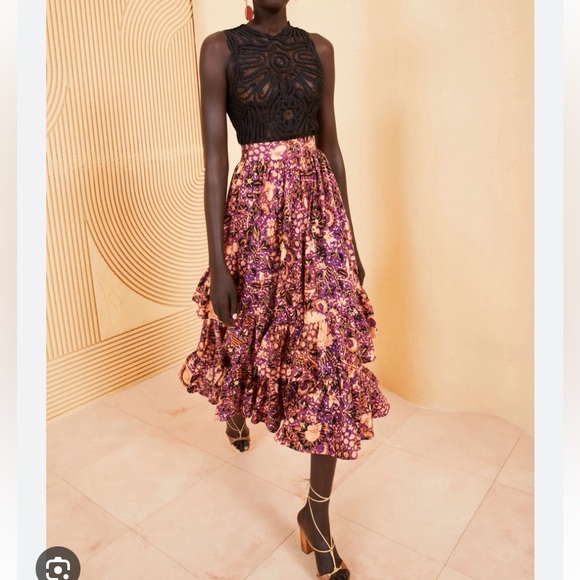 Ulla Johnson Allegra Skirt in Black Currant - Picture 2 of 5